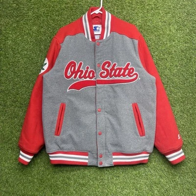 Jaqueta Ohio State Buckeys Varsity Masculina XL Starter Script Spellout Mistura de Lã OSU - Imagem 1 de 4