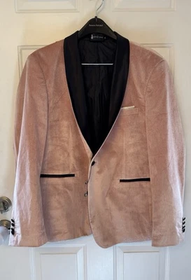 Ties 2 You Velvet Rose Pink Men’s Suit Jacket Size 3 XL  - Image 1 of 4