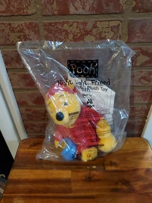 Disney 1998 Night Light Friends Pooh Plush Toy NIP Mattel Winnie The Pooh  - Image 1 of 4