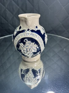 Aus Kuhlem Stein Trink Edlen Wein Blue Grey Clay German Wine Pitcher 4.5 in Tall - Picture 1 of 12