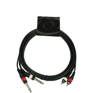 2x RCA Chinch a 2 x 6,3 mm Mono Jack 3 m Cable MC Audio NF Adaptador NUEVO - Imagen 1 de 12