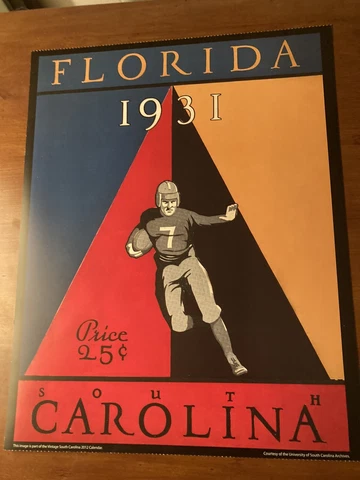 1931 South Carolina Vs Florida Football Poster -  Great For Framing Cover