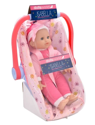 Dolls World Isabella soft bodied doll with Car Seat Carrier (30cm) Age 18m+ - Image 1 of 2