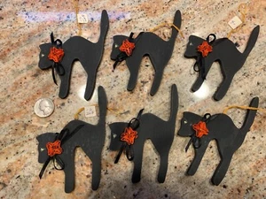 Halloween Black wooden cat hanging decorations - Picture 1 of 3