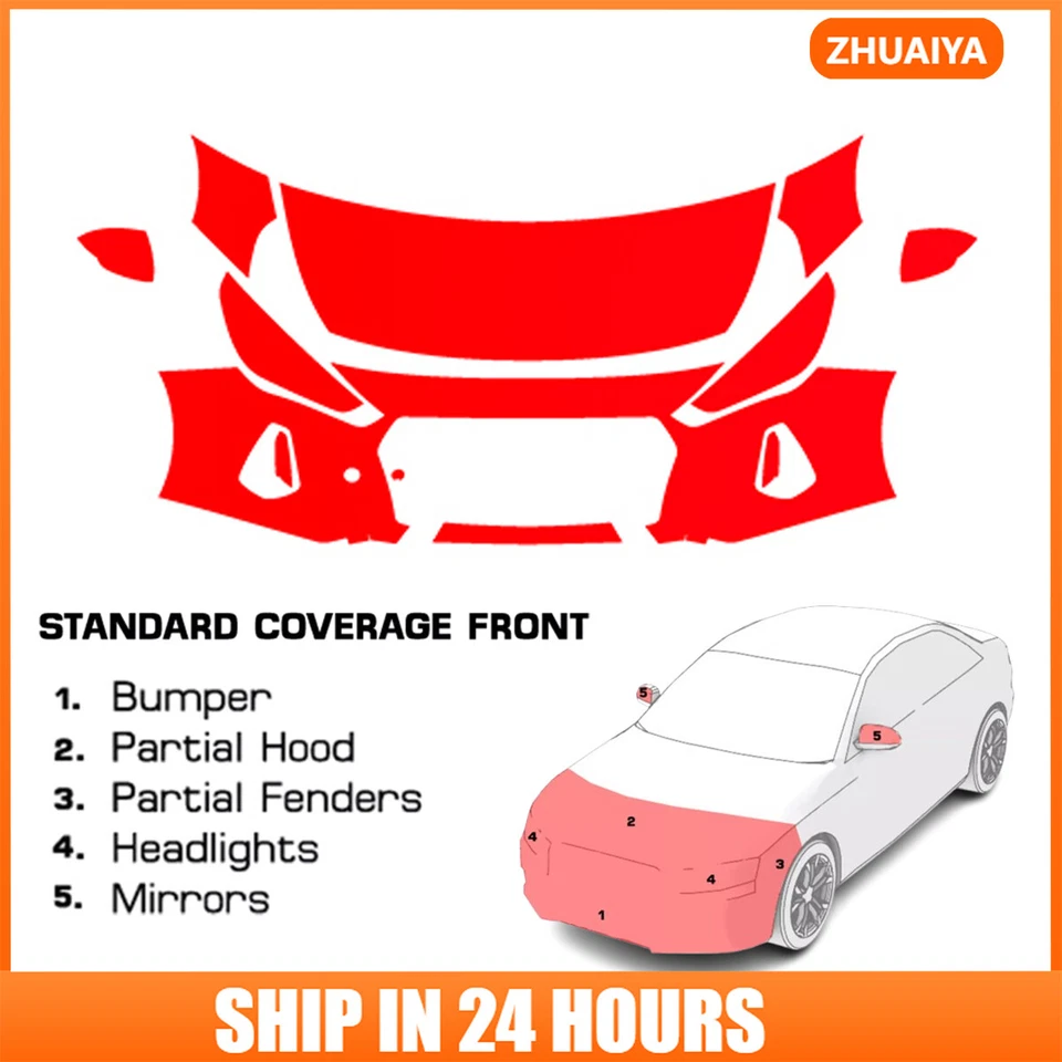 PreCut Paint Protection Film Clear Bra PPF Kit For Hyundai Elantra GT 2018-2020 - Image 1 of 4