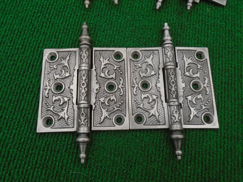 ONE PAIR of VINTAGE EASTLAKE HINGES  3 1/2"  X 3 1/2"  - VERY NICE!   (18281) Cover