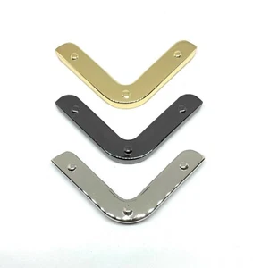 Metallrand Borte V Form für Taschenherstellung Leder Handarbeit Rotguss Schwarz Gold Silber - Bild 1 von 8