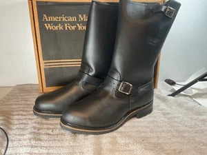NUEVO DE STOCK BOTAS DE INGENIERO DE CUERO NEGRO PARA MOTO VARIOS TAMAÑOS Puntera de Acero - Imagen 1 de 9