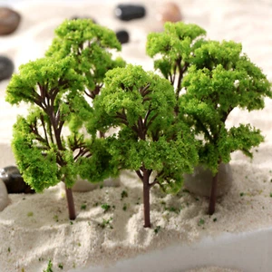 10 pezzi alberi plastica modello treno giardino parco wargame scenario layout diorama 12 cm - Foto 1 di 8