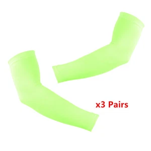 3 Pairs Aqua X UV Cut Ice Skin Cool Wristlet Quick Dry Arm Sleeves Unisex 1 Size - Picture 1 of 10