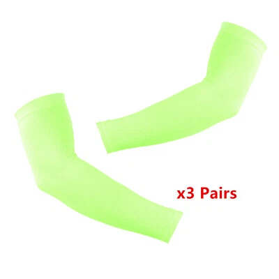 3 Pairs Aqua X UV Cut Ice Skin Cool Wristlet Quick Dry Arm Sleeves Unisex 1 Size - Image 1 of 4