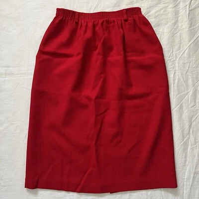 Vintage Alfred Dunner Wool Skirt With Pockets And Slit Red Fall Old money Retro  - Image 1 of 4