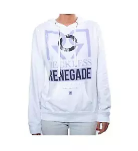 WOMEN'S JRS YOUNG & RECKLESS Y&R RENEGADE THERMAL HOODIE WHITE PURPLE NEW $65 - Picture 1 of 1