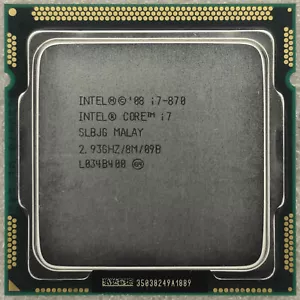 Intel Core i7 SLBJG i7-870 2.93GHz 8M Socket 1156 Quad Core Processor / CPU - Picture 1 of 3