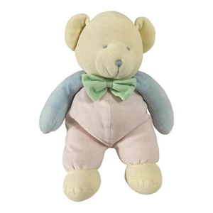 Luckson Pastell Baby Velour Teddybär rosa gelb blau Plüsch Stofftier Schleife - Bild 1 von 7