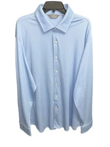 Daniel Cremieux XXL Shirt Calm Blue Soft Stretch Pima Cotton Tiny White Dots $95 - Picture 1 of 4