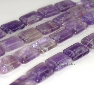 20X15MM AMETHYST GEMSTONE GRADE B RECTANGLE LOOSE BEADS 7inch - Picture 1 of 4