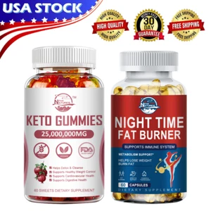 Keto Gummies Weight Loss Night Time Fat Burner Dietary Supplement For Men Women - Picture 1 of 21