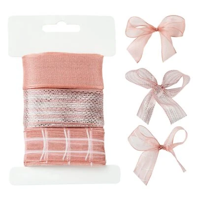 15 Yards Polyester Striped Ribbons for Flower Gifts Home Wedding Party Decor - Image 1 of 4