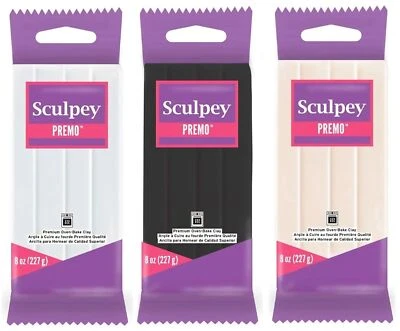 **CLEARANCE **  Premo Sculpey Polymer  Oven Bake Clay 8 oz Opal,Black,Gray - Image 1 of 4
