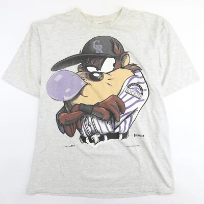 复古 Colorado Rockies Taz T 恤尺寸 XL 1993 90 年代 MLB — 第 1/4 张图片