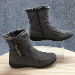 Naturalizer Boots Womens 8 M Refinery Winter Gray Fur Lined Comfort Ankle Top - Picture 1 of 18