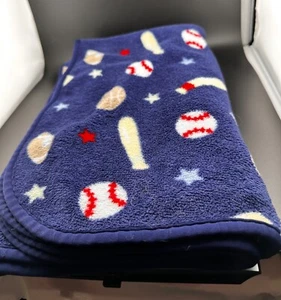 Koala Baby Toys R Us Vtg Sports Navy Blue Baby Security Blanket Lovey Baseball - Picture 1 of 8