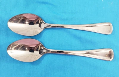 2 cucharas de sopa ovaladas Hampton Silversmith 18/10 Geneva 7 3/4" Foto 1 de 4
