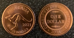 2021 $1 PENNY ANNIVERSARY Copper Set of 2 Coins Choice UNC in 2x2 Coin Holders - Picture 1 of 8