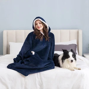 Ultra warme kuschelige flauschige Sweatshirtdecke, übergroße Hoodies tragbare Decke - Bild 1 von 19