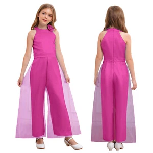 Kids Girl Gown Elegant Rompers Bridesmaid Jumpsuit Evenings Bodysuit Birthday - Picture 1 of 54