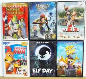 6 ANIMATED AND FAMILY DVD movies Lot #M676 FREE US S/H Top Cat Shrek Vic Viking - Picture 1 of 1