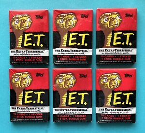 1986 E.T. The Extra-Terrestial Trading Cards Wax Packs Lot of (6)
