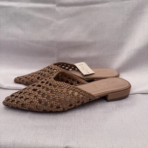 Joie Behold Beige Woven Slip-on Mule Flat - Picture 1 of 6