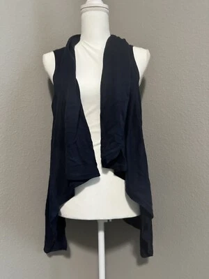 Chaleco cárdigan cascada frente abierto azul marino Coldwater Creek para mujer Foto 1 de 4