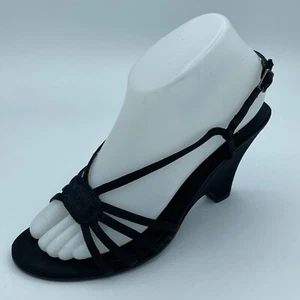 IMPO ‘Taurus’ Black Wedge Heels Open Toe Dress Shoes 7 M Fixer Upper Condition - Picture 1 of 11