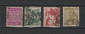 Japon 1947-49 fleur fonderie & autres 4 timbres oblitérés /TR7941 - Picture 1 of 1