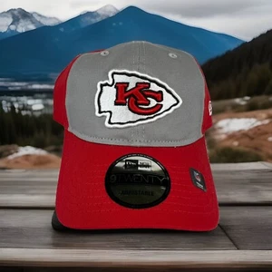 Cappello Berretto Kansas City Chiefs New Era KC Rosso 9Twenty NFL Calcio Regolabile - Foto 1 di 5