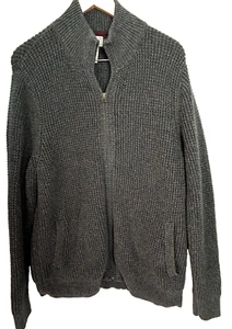 L.L. Bean Organic Cotton Knit Sweater Full Zip Men's Medium Regular Gray - Picture 1 of 11