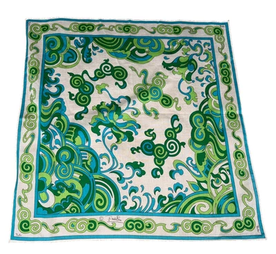 Vintage Emilio Pucci  16.5" Square Cotton Paisley Scarf 1970s - Image 1 of 4