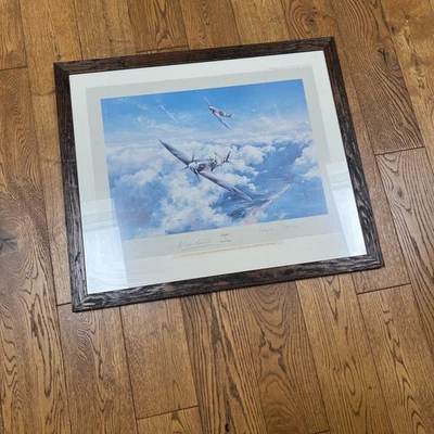 ‘Spitfire’ Framed Print by Robert Taylor signed Douglas Bader & Johnnie Johnson - Image 1 of 4