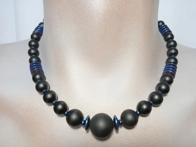 Collar de piedra de ágata natural para hombre 19" Foto 1 de 4