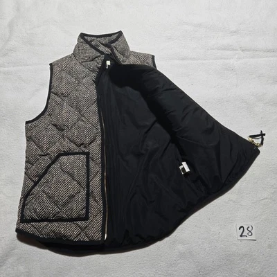 Chaleco acolchado J CREW Excursion 02533 negro crema espiga S pequeño Foto 1 de 4