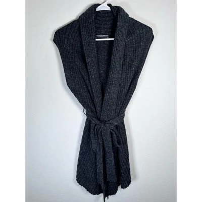 Chaleco Suéter Largo Peruvian Connection Mujer Talla M Bebé Mezcla Alpaca Gris Cinturón Foto 1 de 4