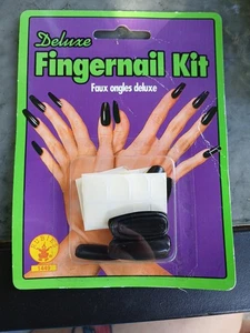 Kit de uñas de terror esculpidas negras falsas de lujo nuevo adhesivo - Imagen 1 de 9