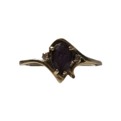 Anillo de piedras preciosas de oro 14k y amatista Foto 1 de 4