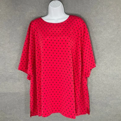 Blusa túnica a lunares Maggie Barnes para mujer talla grande 4X carrera oficina iglesia Foto 1 de 4