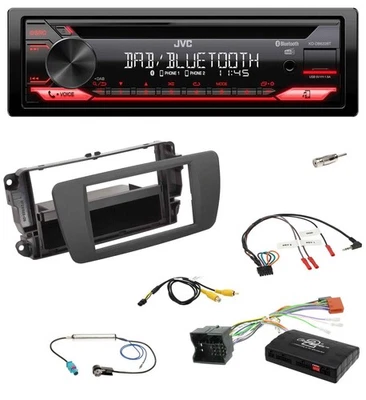 JVC CD DAB USB Bluetooth Lenkrad Autoradio für Seat Ibiza 2008-2015 tuam grey - Bild 1 von 4