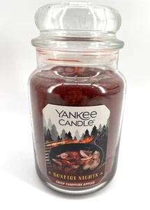 Yankee Candle (1) CRISP FOGATA MANZANAS 22 OZ Tarro Grande Vela NOCHES DE HOGUERA - Imagen 1 de 3