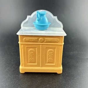 Avon Wash Stand Perfume Bottle EMPTY Vintage Vanity Blue Bowl Pitcher Sink - Picture 1 of 8